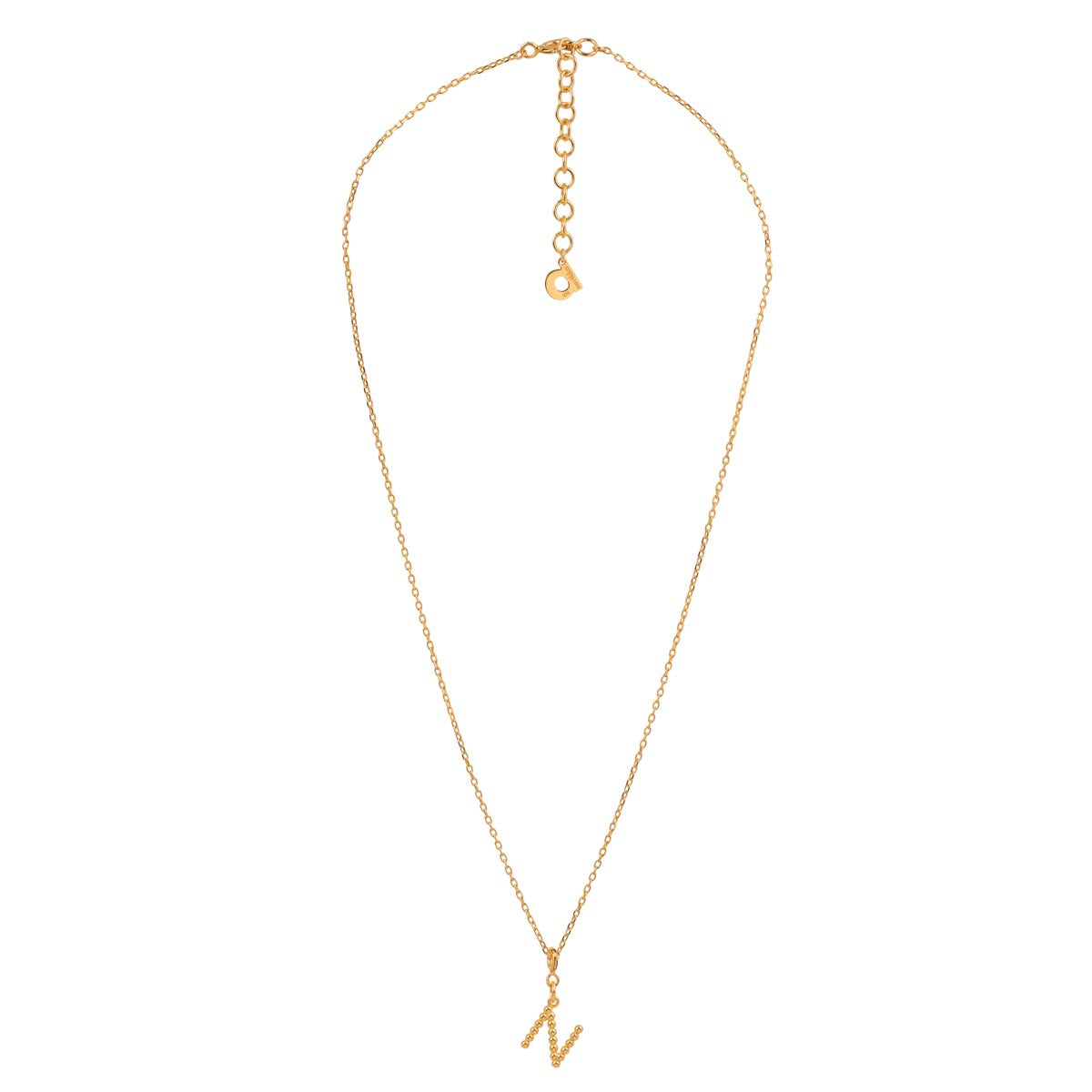 Yllätys Monogram Necklace N, gold-plated silver