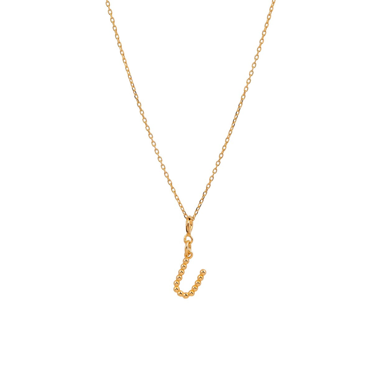 Yllätys Monogram Necklace U, gold-plated silver