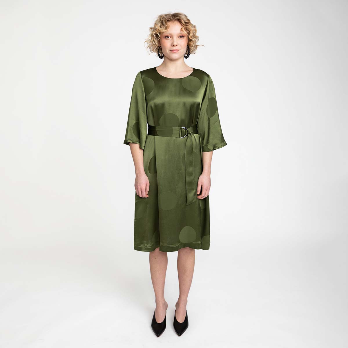 Varpu dress, Perla, olive green