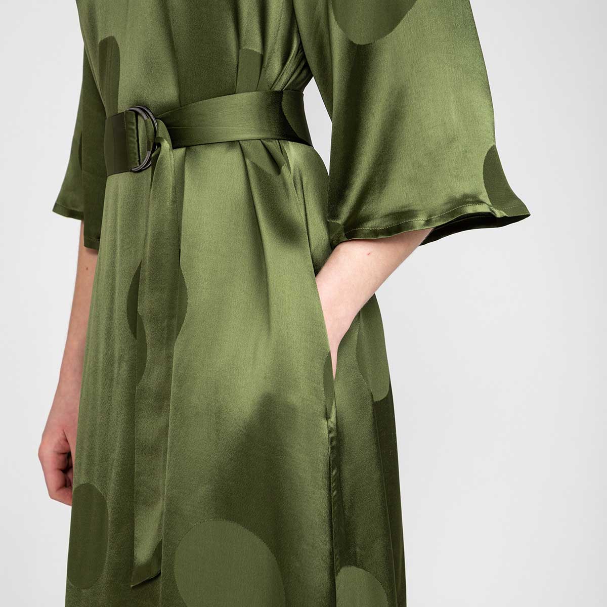 Varpu dress, Perla, olive green