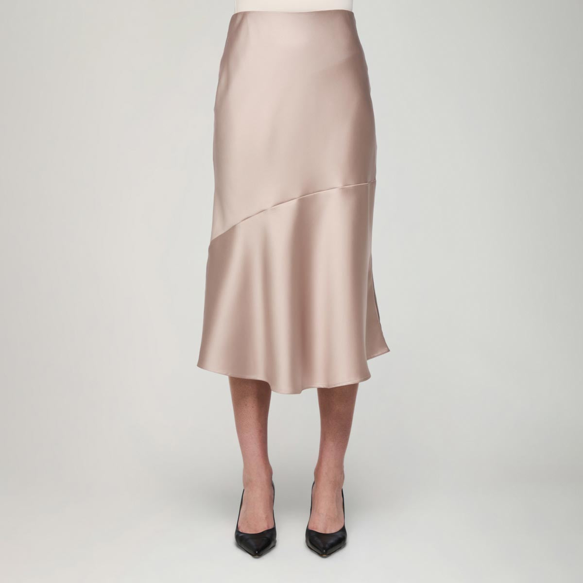 Kelly skirt, satin, champagne