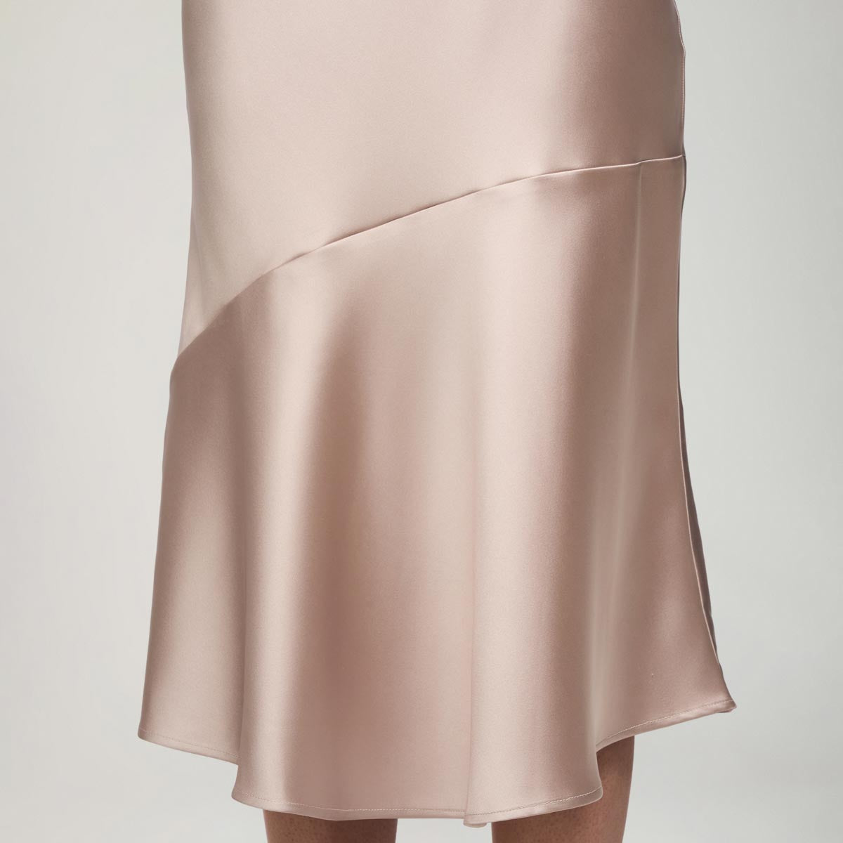 Kelly skirt, satin, champagne