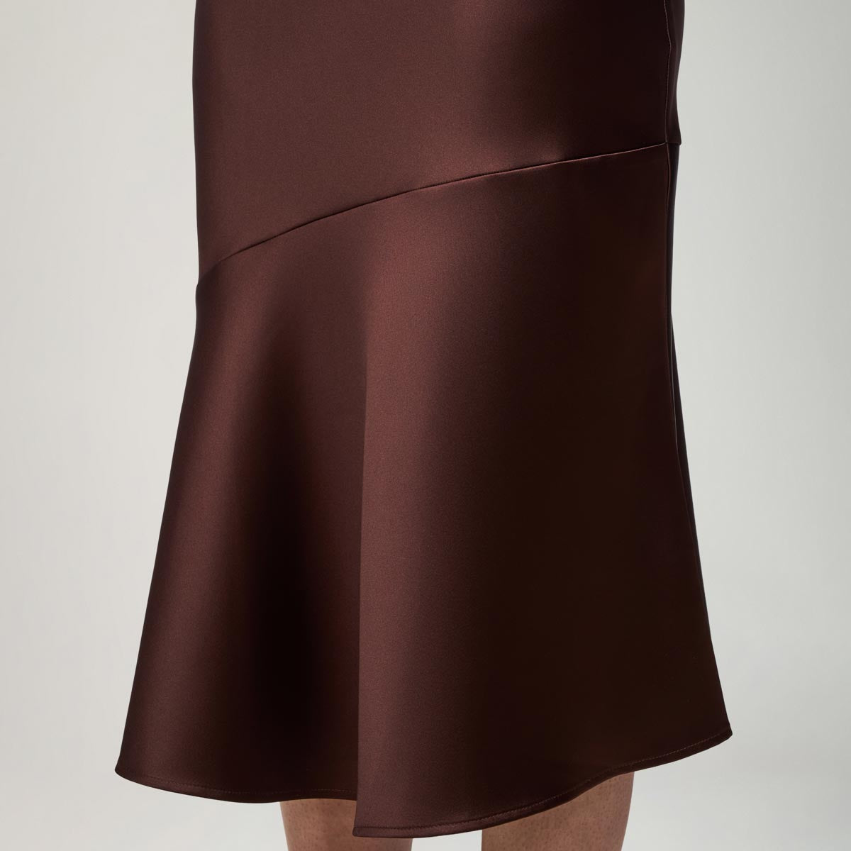 Kelly skirt, satin, brown