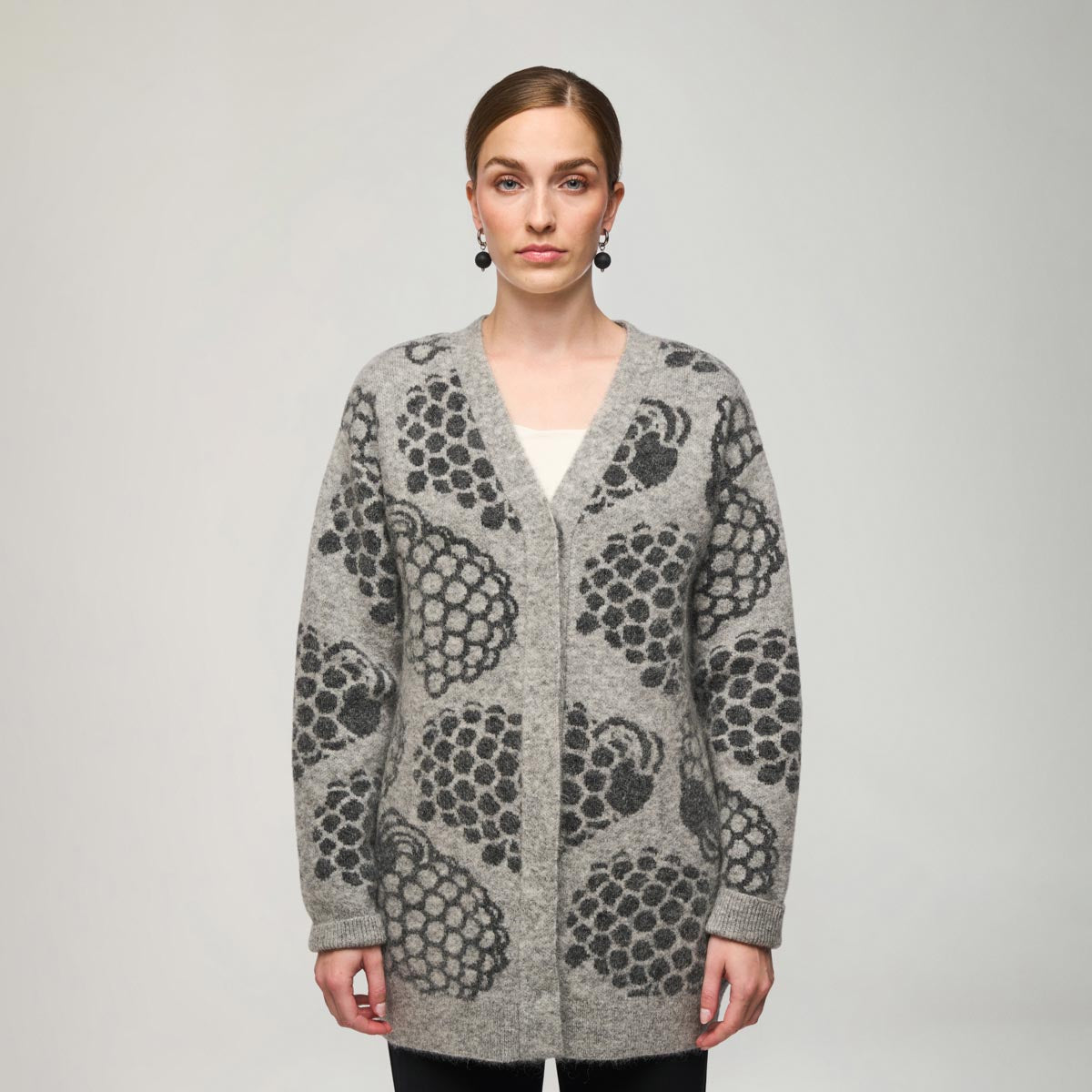 Ellis cardigan, Pässi, melange grey