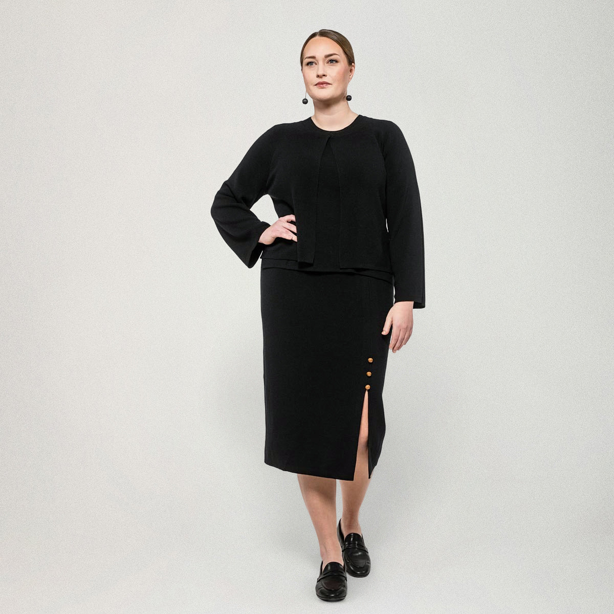 Alessia knit skirt, black