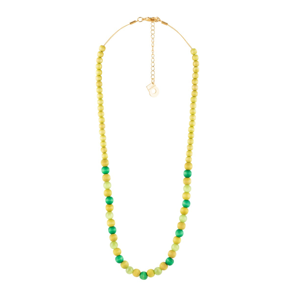 Lydia necklace, green and gold