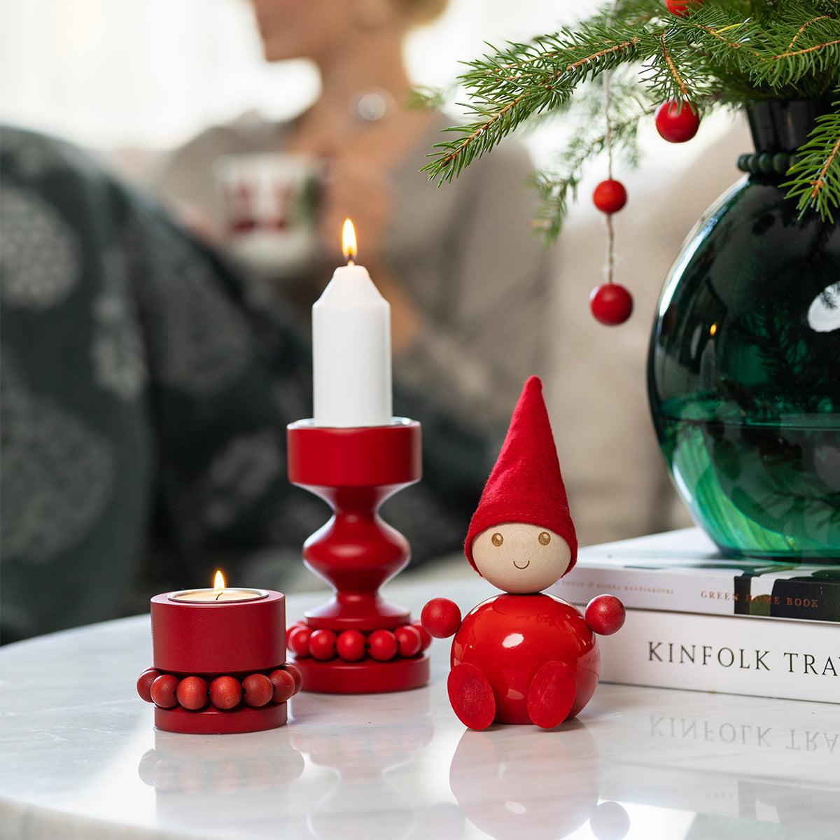 Prinsessa candleholder, red