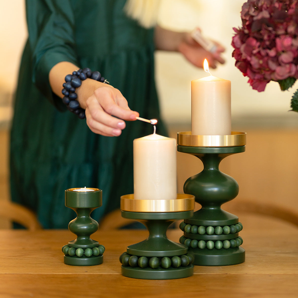 Prinssi candleholder, moss green