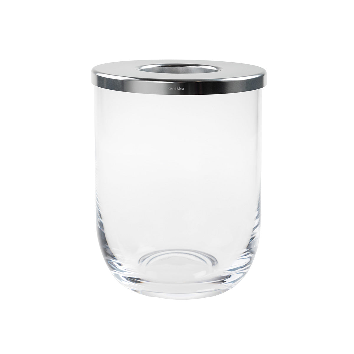 Duo glass vase, clear and silver, 16 cm