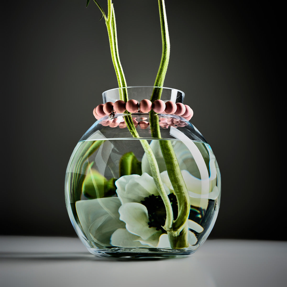 Pore glass vase, 22 cm, light pink