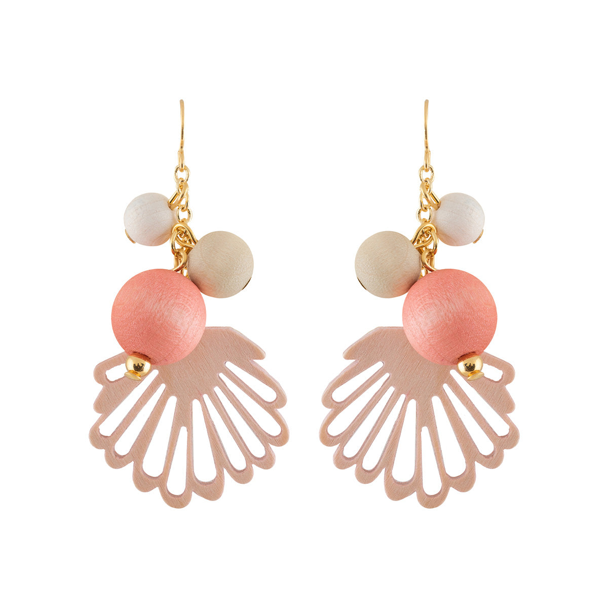 Simpukka earrings, orange