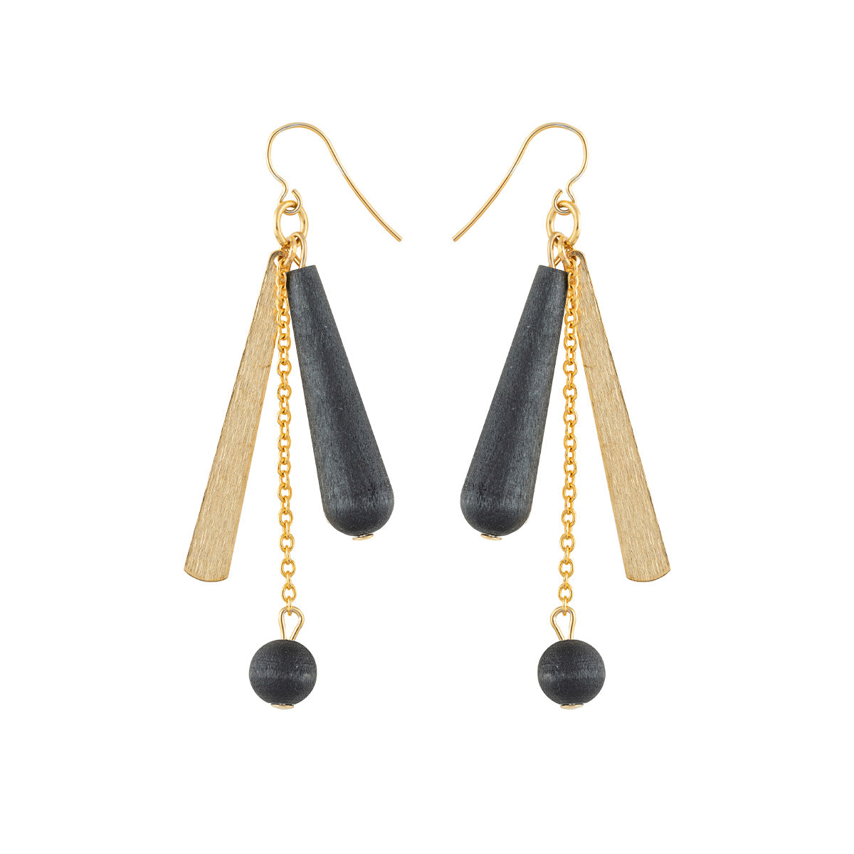 Eveliina earrings, black and gold
