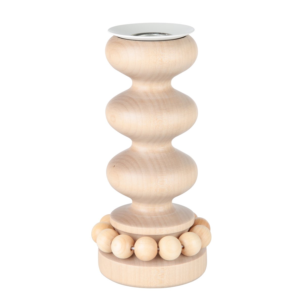 Linna candleholder, varnished wood