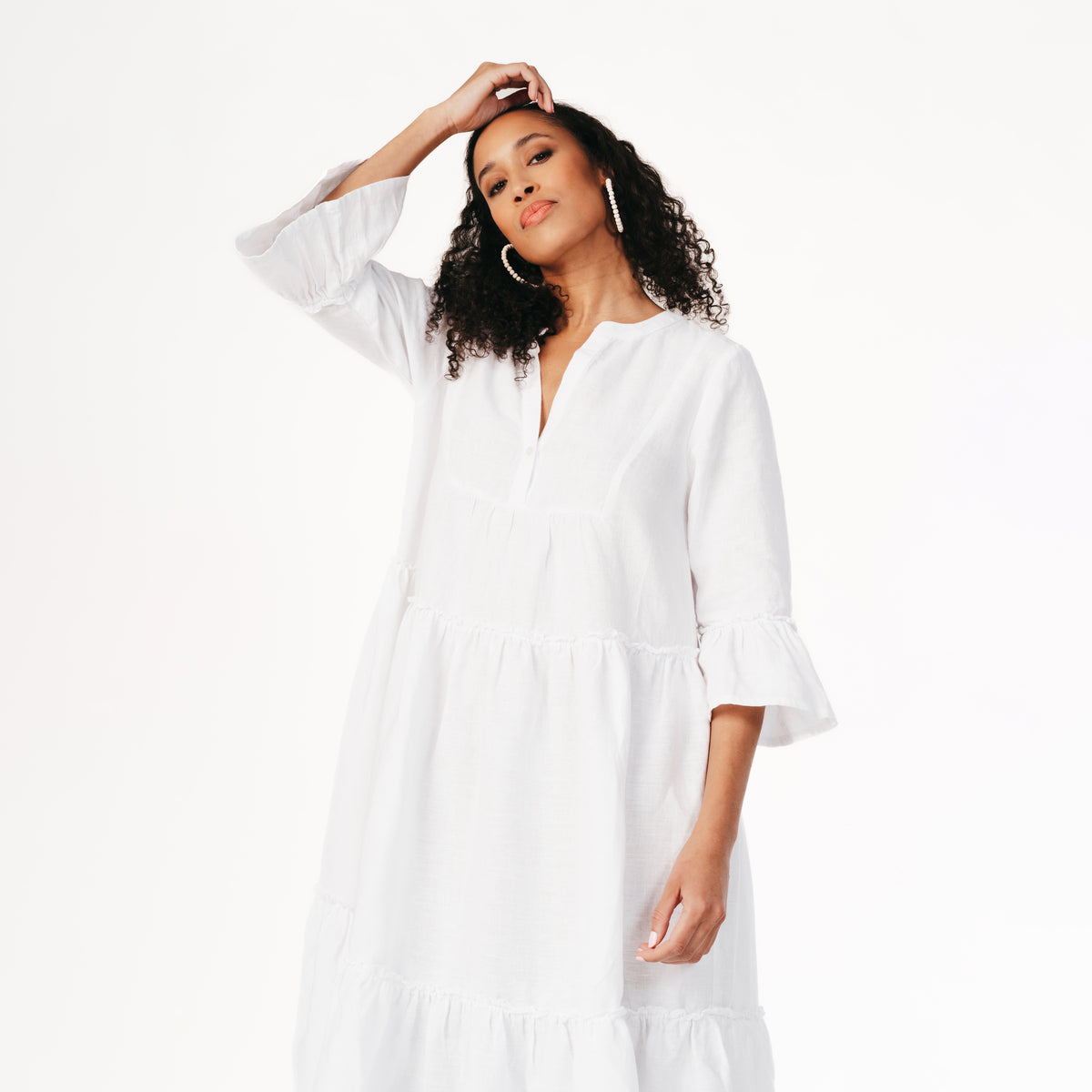 Noora dress, linen, white