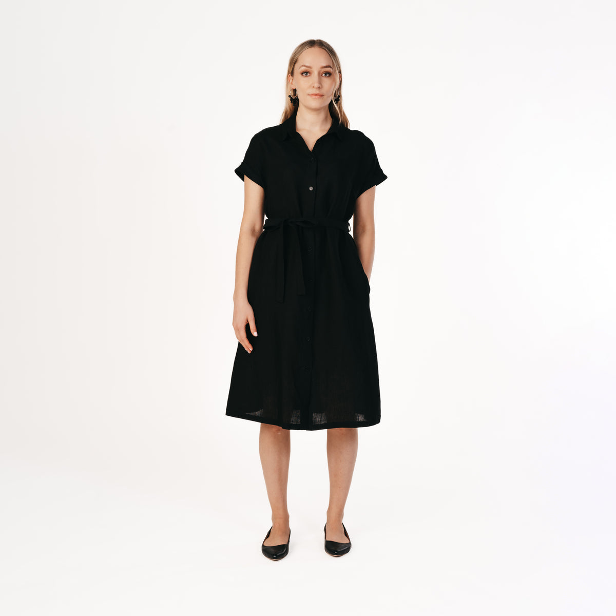 Aamu shirt dress, black