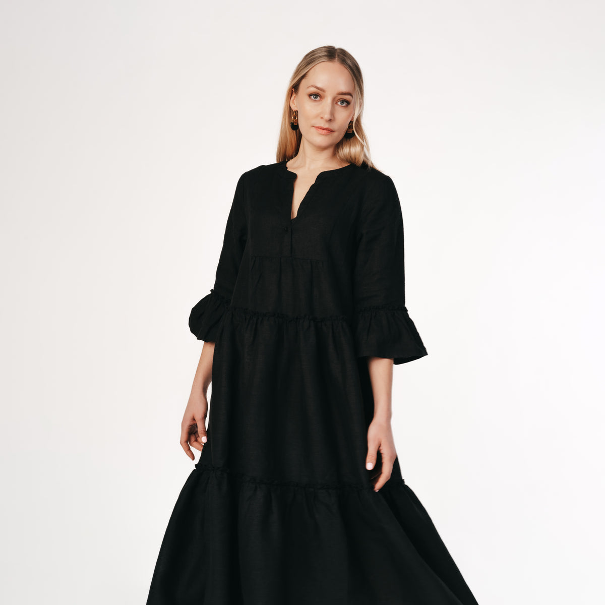 Noora dress, linen, black