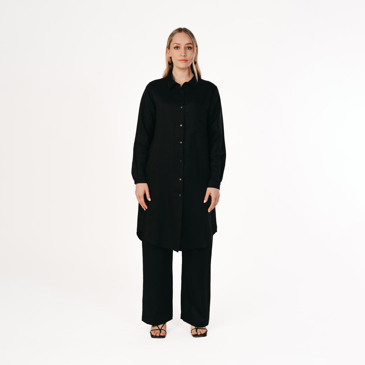 Saga shirt dress, black