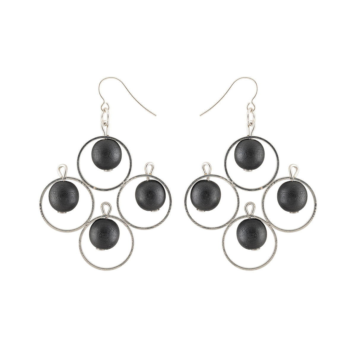 Aamukaste earrings, black