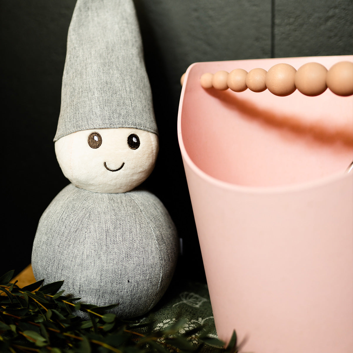 Sauna Elf door stop, gray