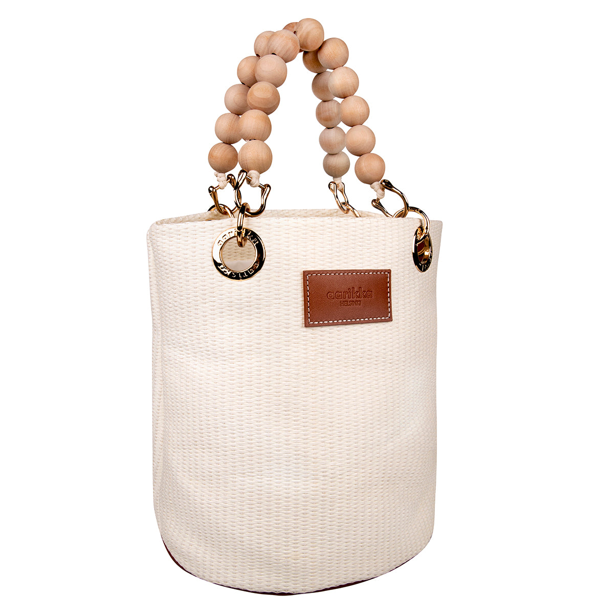 Laura basket bag, ecru and brown
