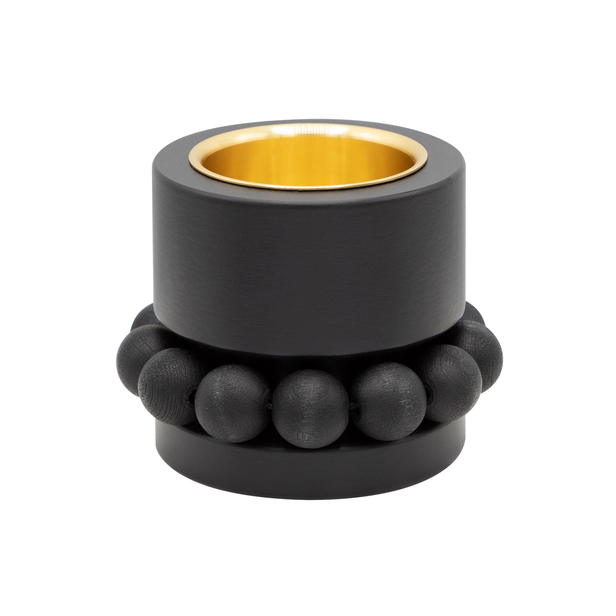 Prinsessa candleholder. black and gold