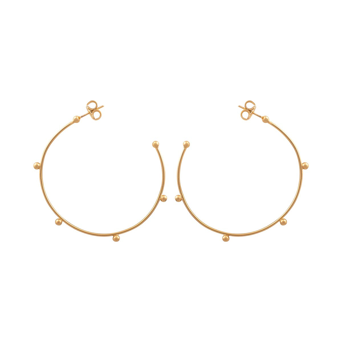 Yllätys hoops, large, gold-plated silver