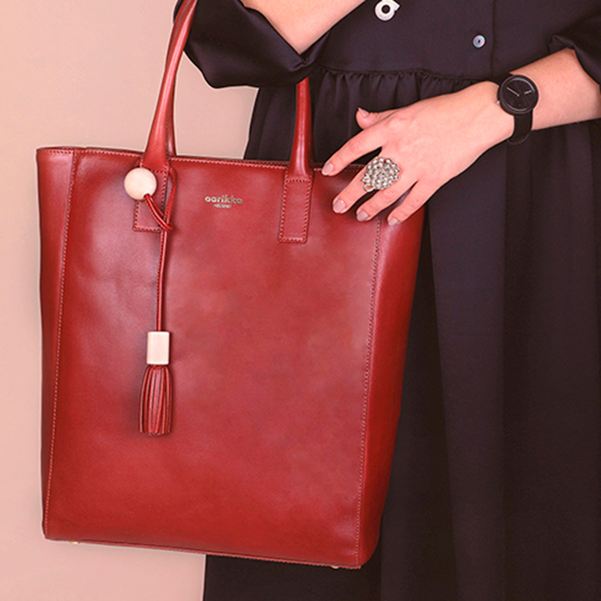 Aura shopper wine red