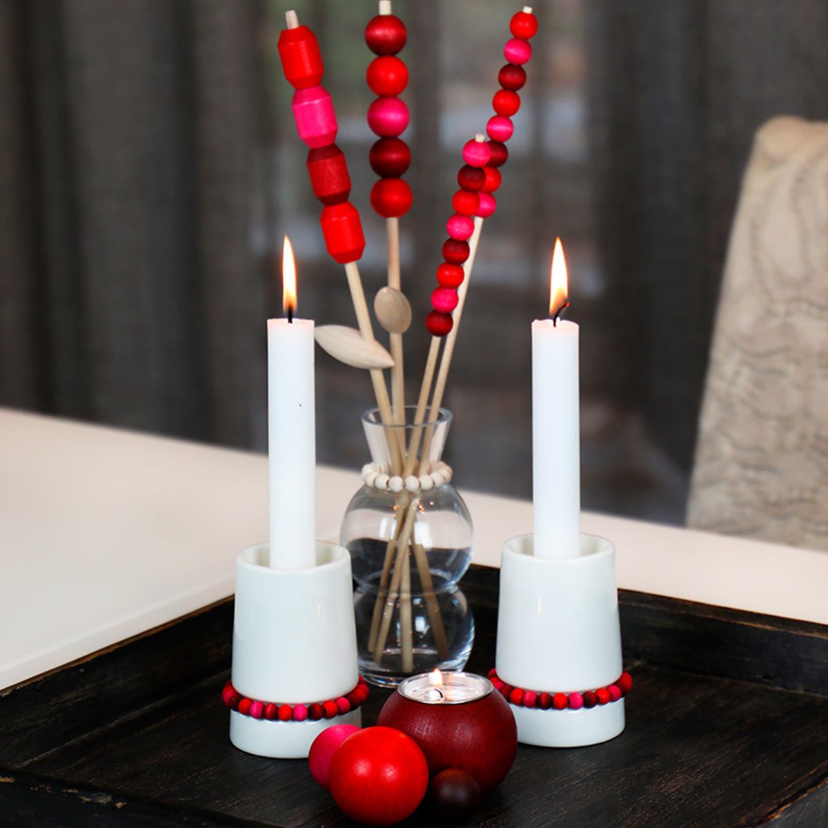 Nuppu candleholder, red, 9,5 cm