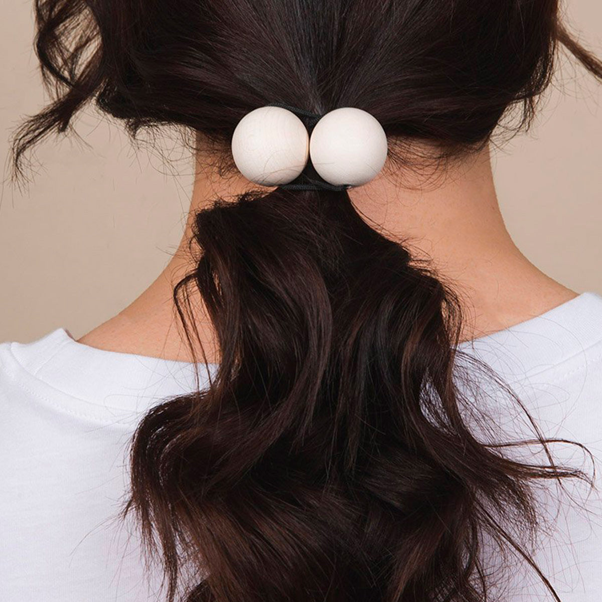 Pom pom hair tie, sky blue