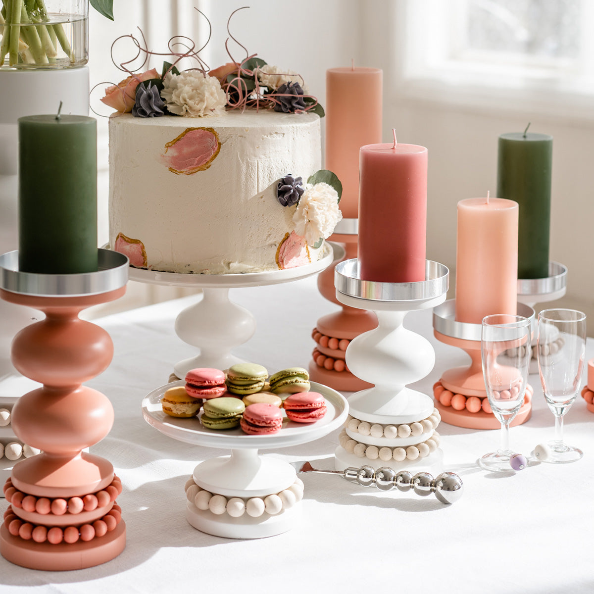 Ruustinna candleholder, watermelon red
