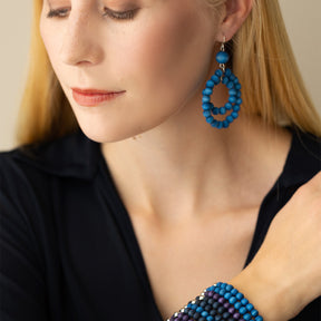 Orkidea earrings, blue