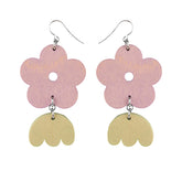 Kirjolemmikki earrings, yellow and pink