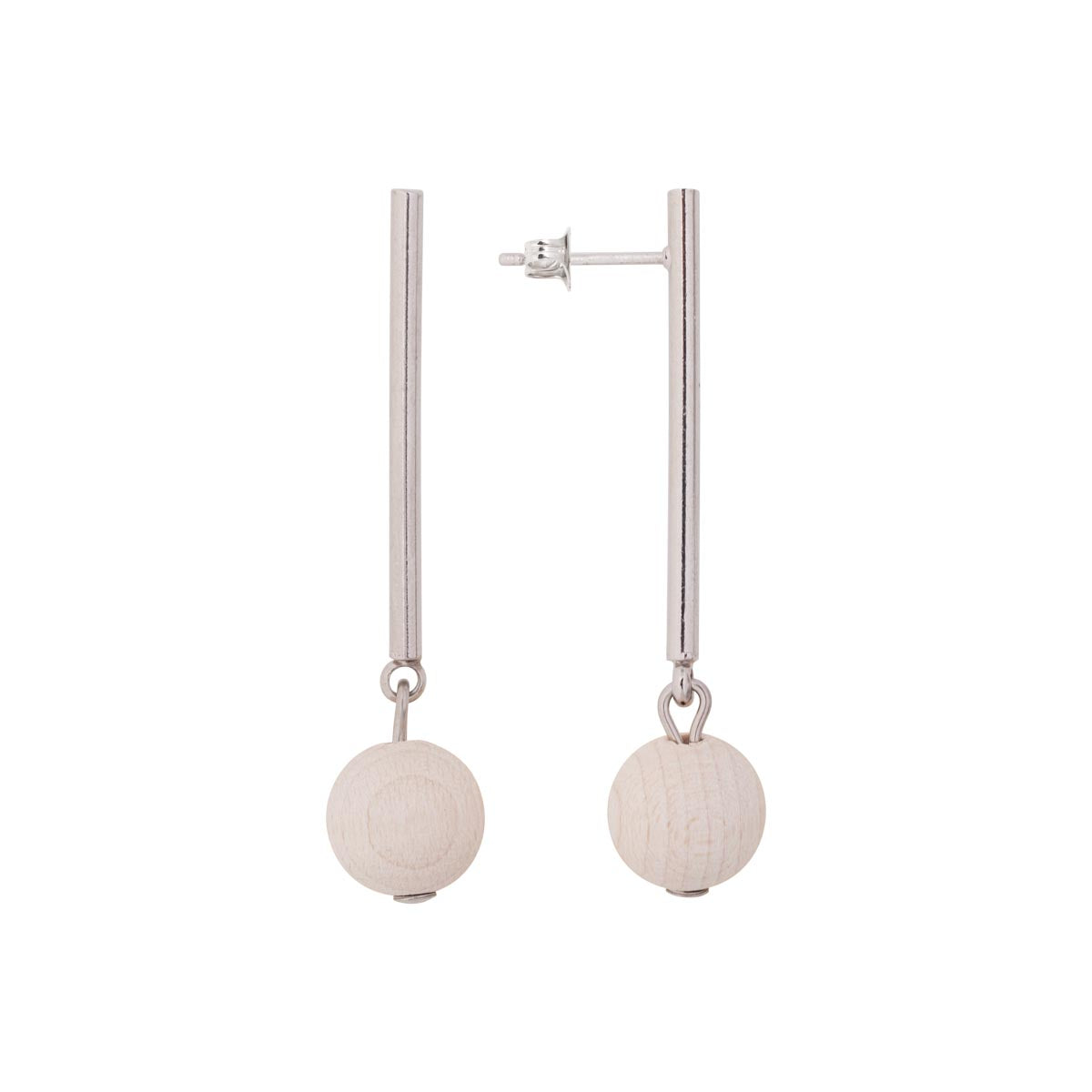 Lilli earrings, ecru and silver