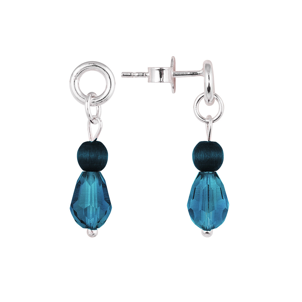 Lasipisara earrings, dark blue