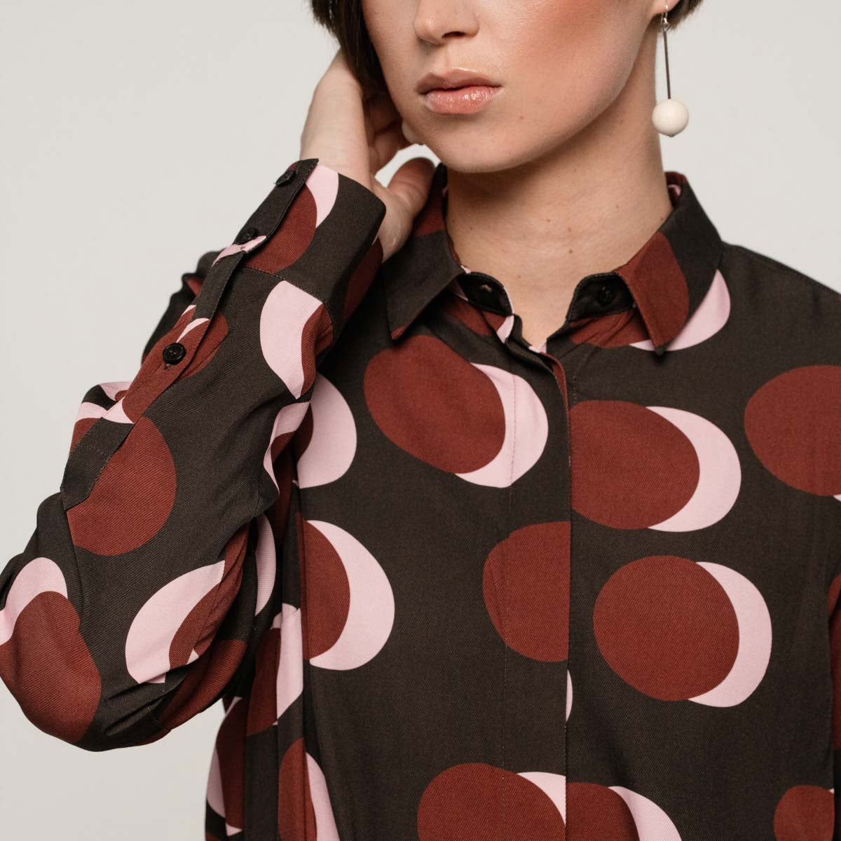 Mandy shirt dress, Luminos, dark brown