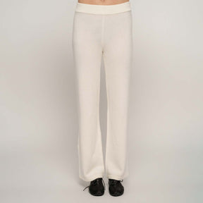 Agnes knit trousers, natural white