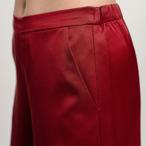 Edvina trousers, satin, dark red