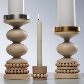 Keisarinna candleholder, varnished wood and gold