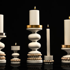 Tsaaritar candleholder, white and gold