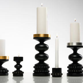 Tsaaritar candleholder, black and gold