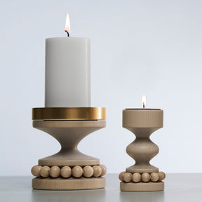 Prinssi candleholder, varnished wood and gold