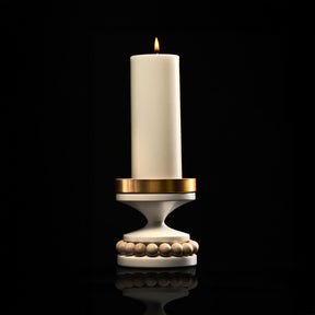 Ruustinna candleholder, white and gold