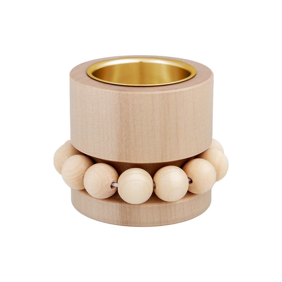 Prinsessa candleholder, varnished wood and gold