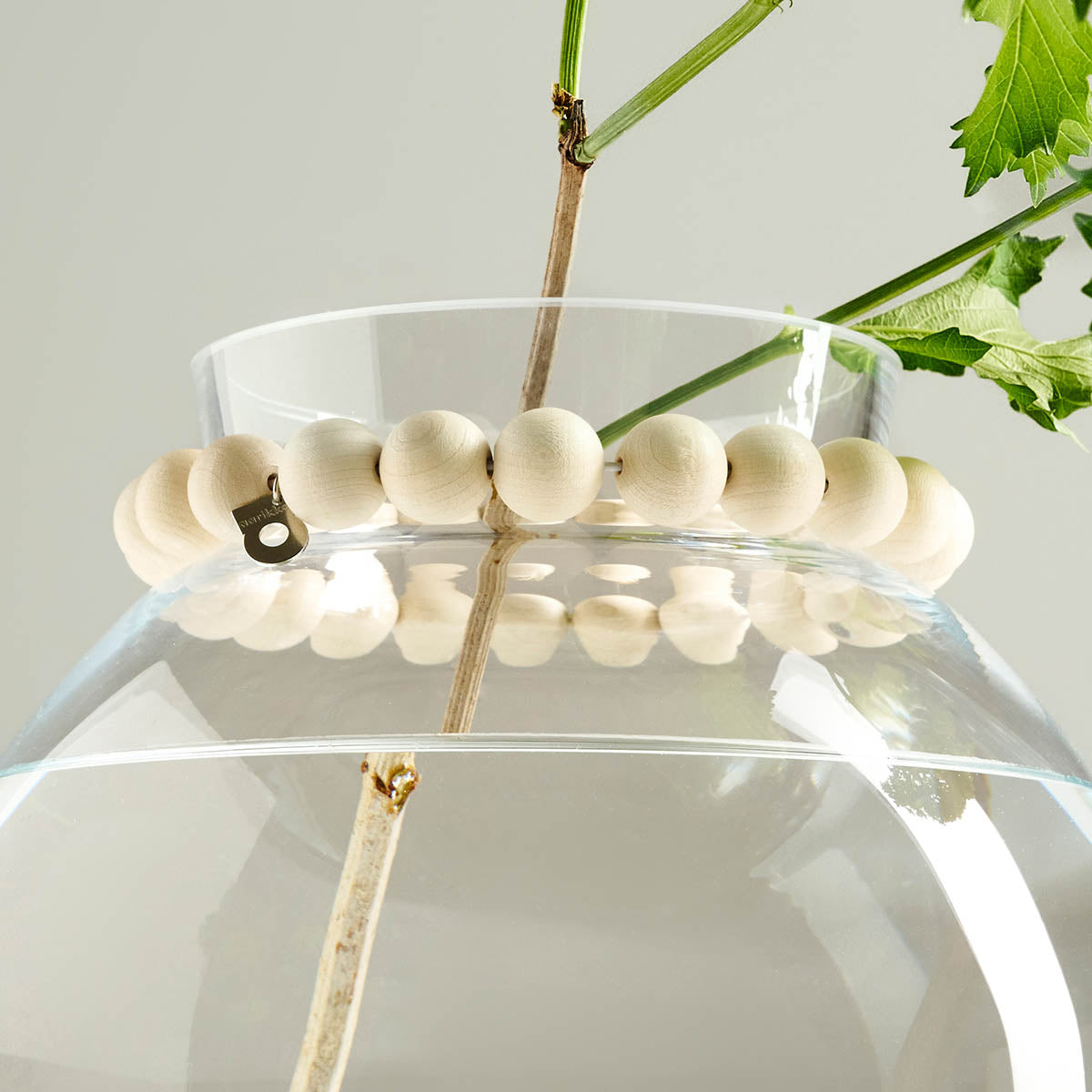 Pore wooden wreath, Ø 14 cm, ecru