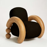 Ram lounge chair, Laurizon bouclé, black