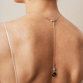 Onnenpisara necklace, ecru and silver
