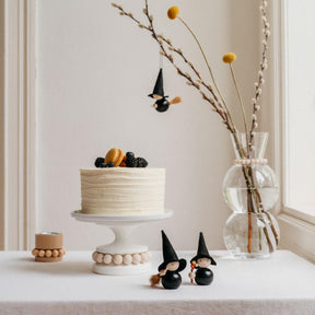 Witch Easter Willow wooden figurine, 10 cm, black