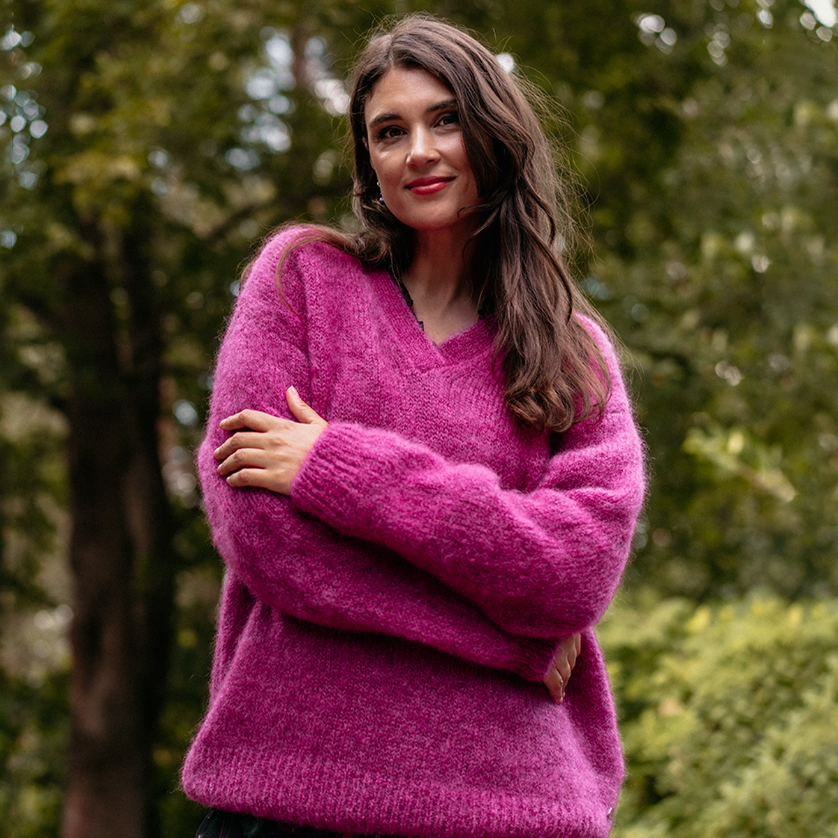 Meri sweater, fuchsia