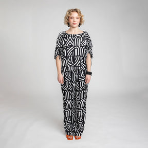 Vivika shirt, Kaari, black and white