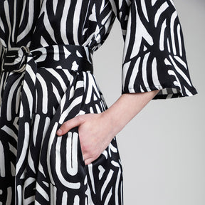 Varpu dress, Kaari, black and white